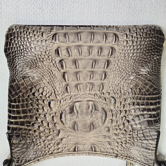 Brahmin Tan/Brown Crocodile Embossed Crossbody Bag - Picture 7 of 11